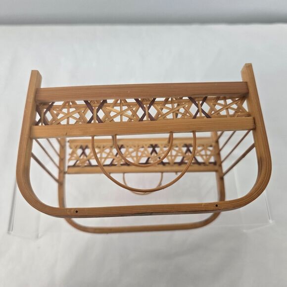 Geisha Bamboo Asian Wicker Coaster Set of 6 with Holder Vintage - Picture 4 of 16